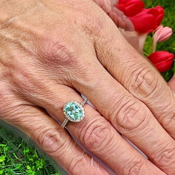 Natural Colombian Emerald Diamond Ring Size 6.5 14k WG 2.98 TCW Certified 218110 - Picture 8 of 17